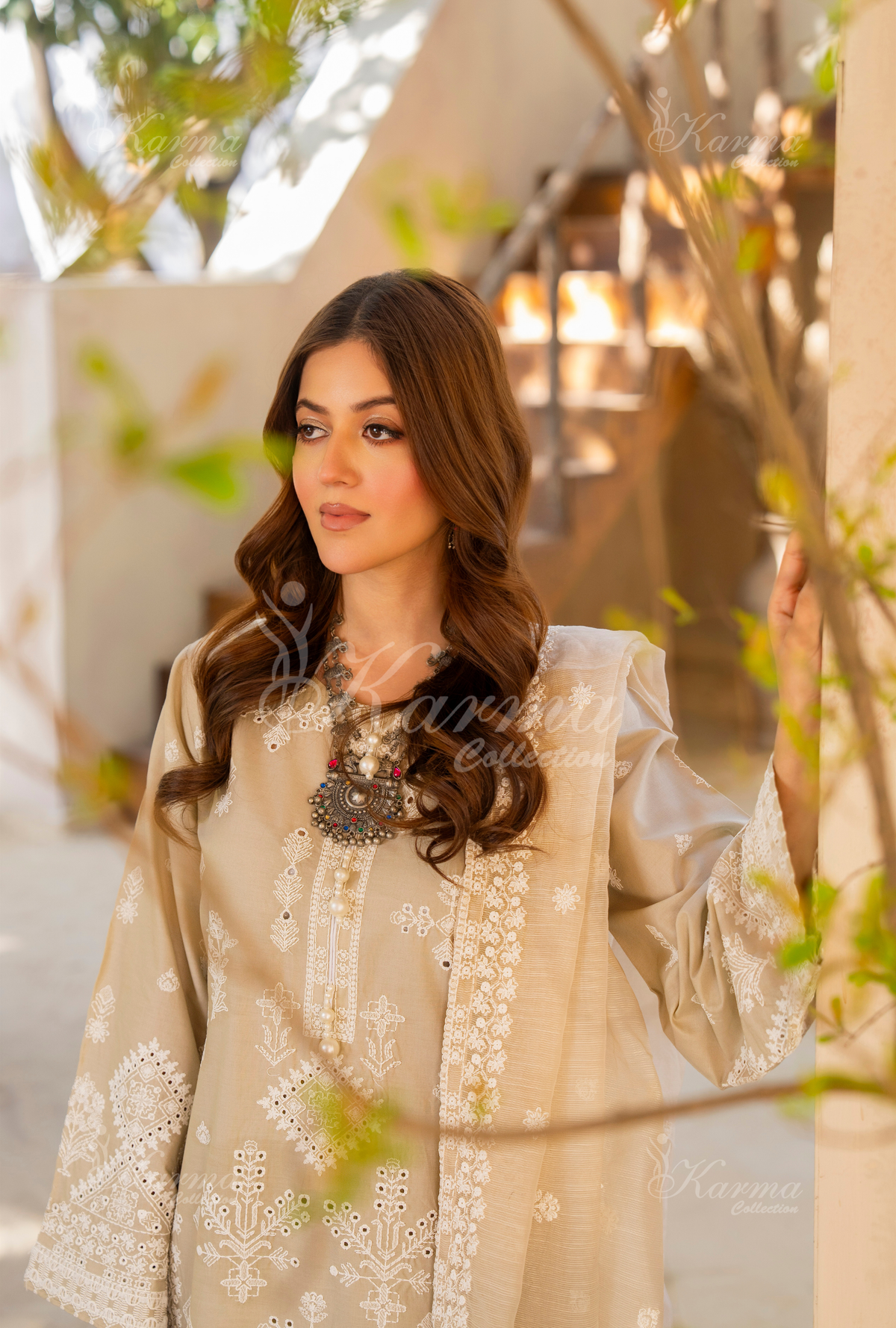 Karma Pearl Thread Work 3 Piece Stitched Suit - Product Image 6