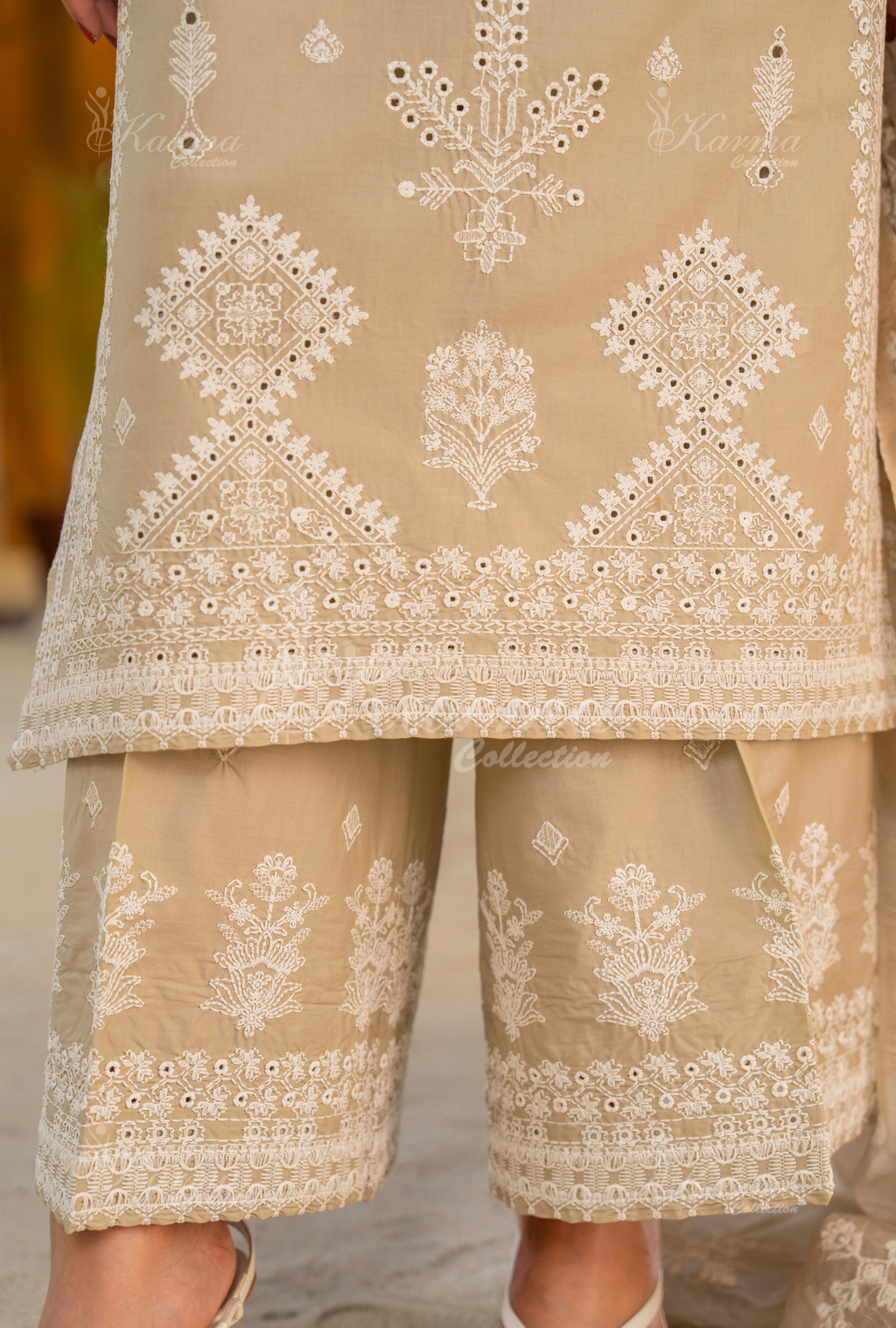 Karma Pearl Thread Work 3 Piece Stitched Suit - Product Image 2
