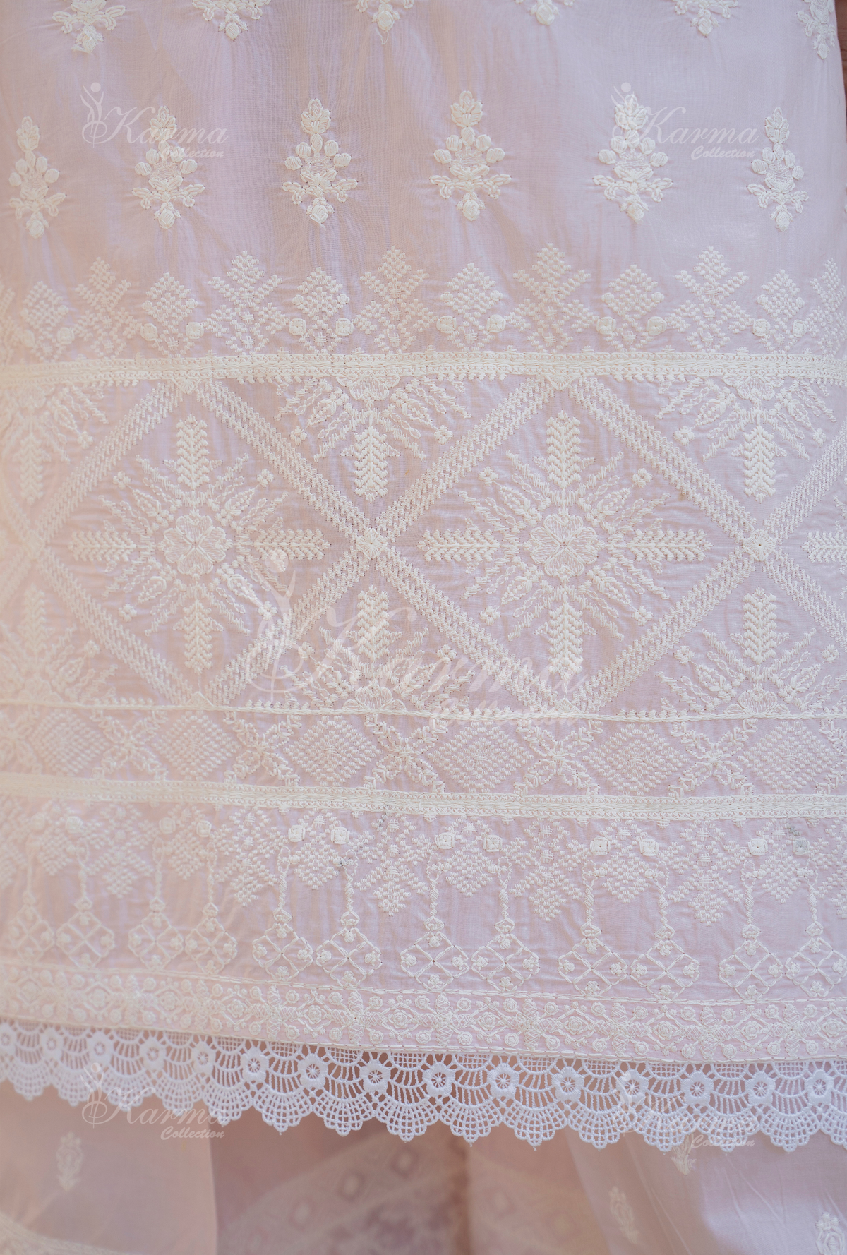 Karma Dusty Peach Thread Work 3 Piece Stitched Suit - Product Image 2