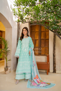 Karma Aqua Mint Thread Work 3 Piece Stitched Suit - Product Image 1