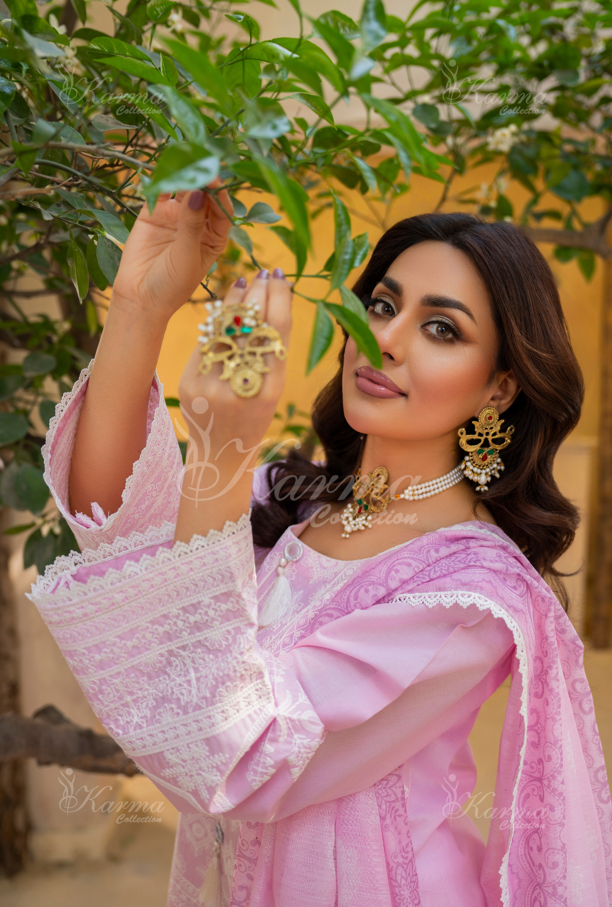 Karma Petal Pink Chikankari Cotton 3 Piece Stitched Suit - Product Image 4