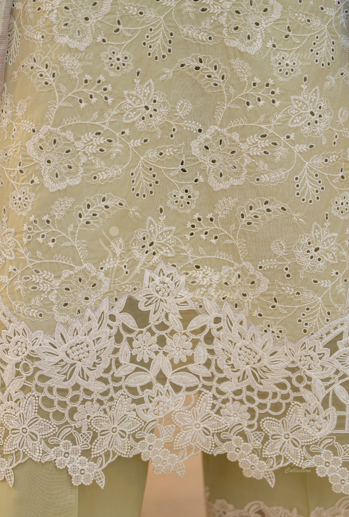 Karma Moss Glow Chikankari Cotton 3 Piece Stitched Suit - Product Image 3