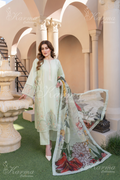 Karma Pastel Mint Chikankari Cotton 3 Piece Stitched Suit - Product Image 1