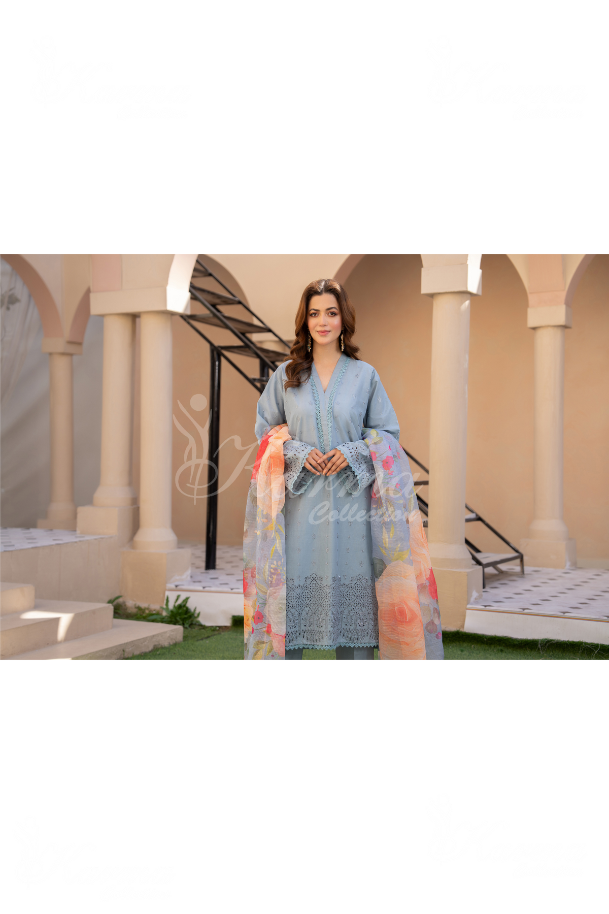 Karma Pigeon Chikankari Cotton 3 Piece Stitched Suit - Product Image 3