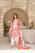 Karma Burnt Sienna Chikankari Lawn 3 Piece Stitched Suit