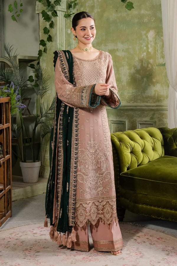IMROZIA | Pinkish Brown & Green | Embroidered Chiffon | Luxury Pret | 3 Pc | Ready to Wear