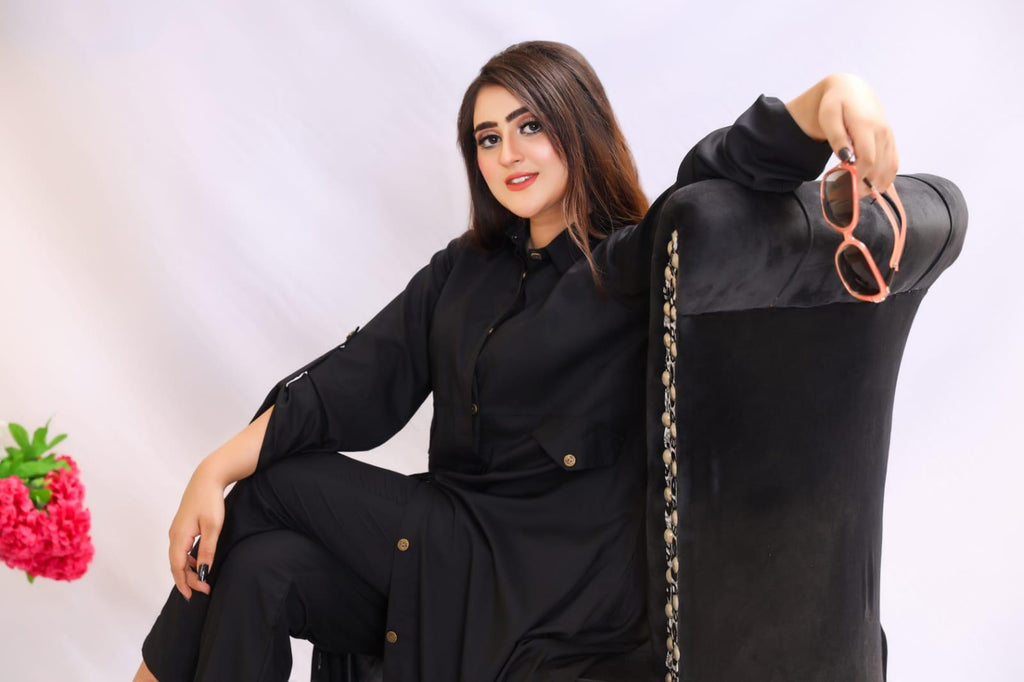 Effortless Western Vibe 2-Piece Shirt Dress & Plain trouser