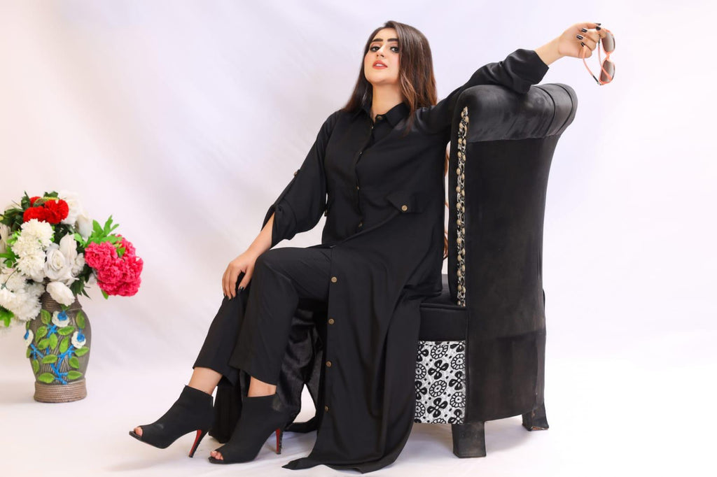 Effortless Western Vibe 2-Piece Shirt Dress & Plain trouser