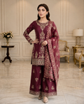 Embroidered Pure Cotton 3-Piece Suit | Tilla & Sequin Work with Digital Print Dupatta & Palazzo