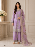 Embroidered Pure Cotton 3-Piece Suit | Tilla & Sequin Work with Digital Print Dupatta & Palazzo